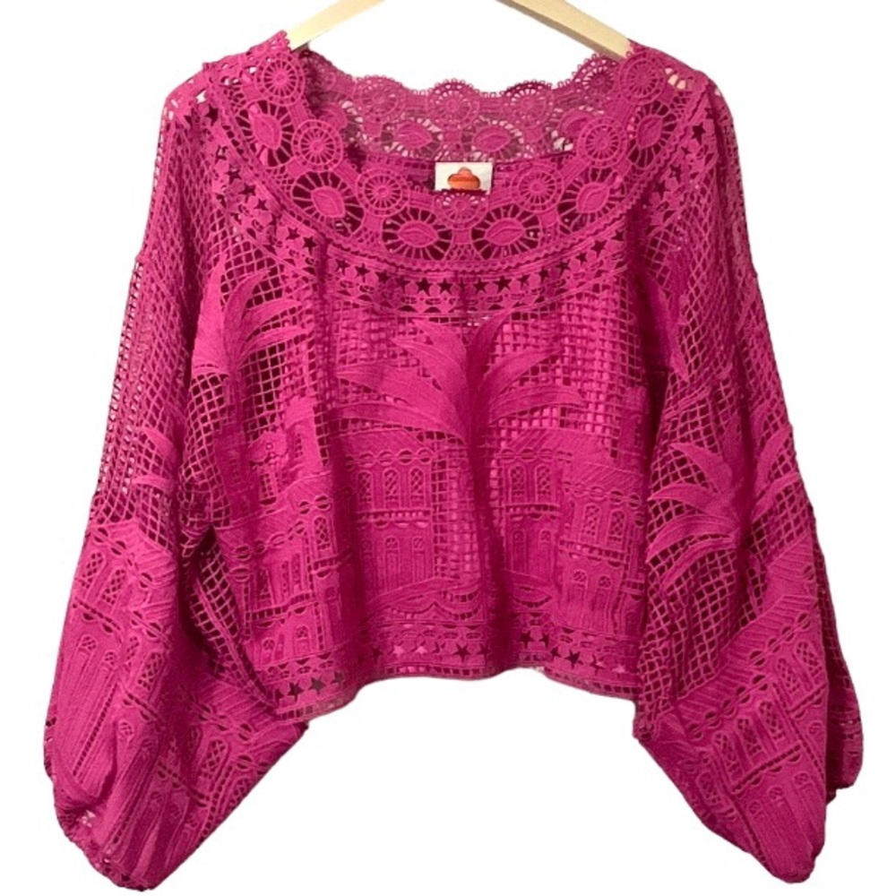 FARM Rio Pink Lace Top